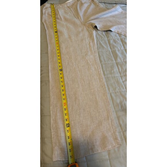 J.Crew Essential Wide Leg 100% LINEN Pants Womens 6 Beige High Rise Trousers Wor - Picture 7 of 12